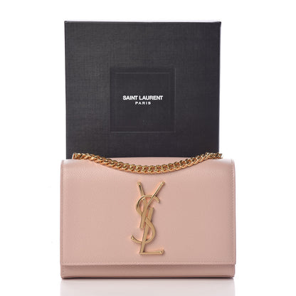 Saint Laurent Grain De Poudre Small Monogram Kate Satchel Pale Blush 14 of 14
