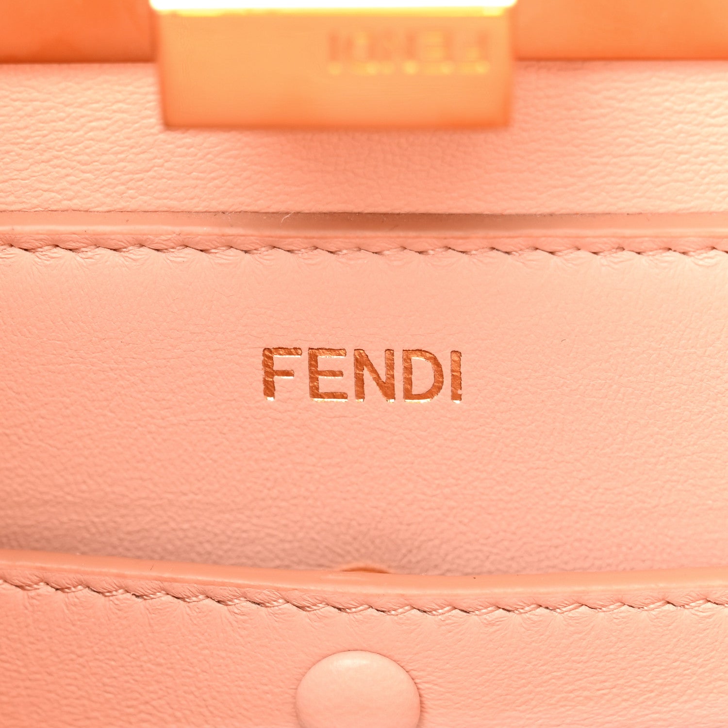 Fendi Vitello King Luxor Shiny Nappa Medium Peekaboo I SEE U East West Satchel Limone Light Rose 6 of 9