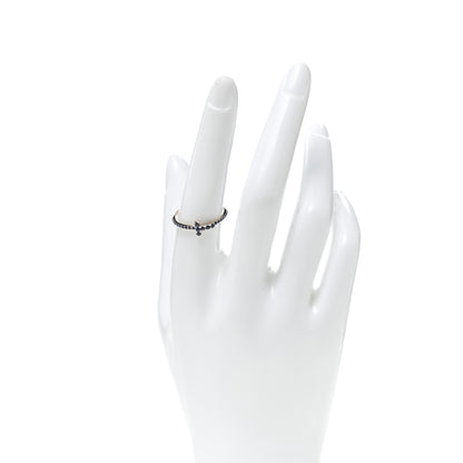 Tiffany 18K White Gold Blue Sapphire T Wire Pave Ring 56 7.5 2 of 5