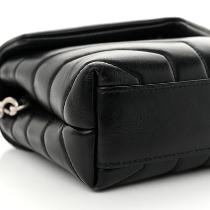 Saint Laurent Calfskin Y Quilted Monogram Toy Loulou Crossbody Bag Black 9 of 11