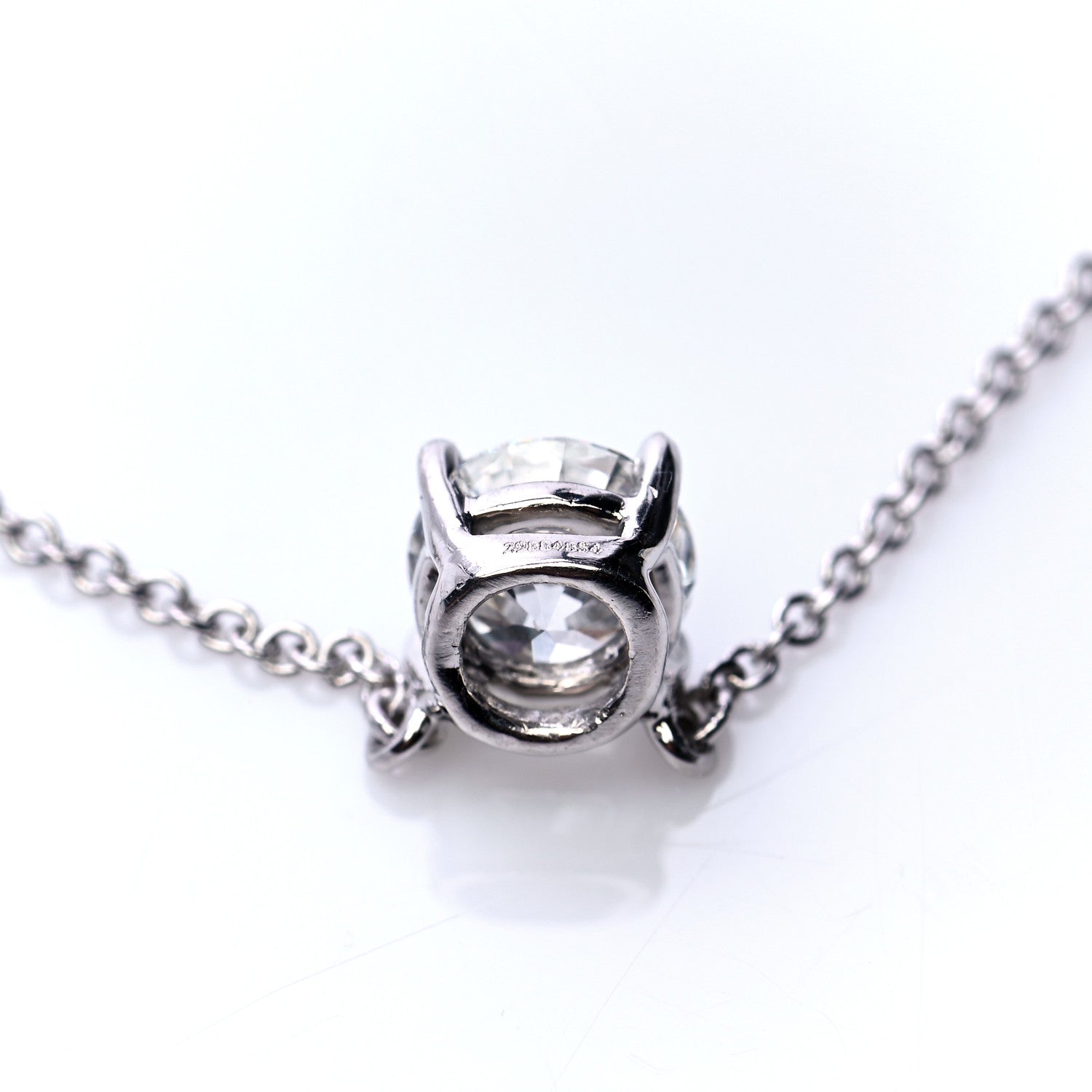 Tiffany Platinum Diamond .74ct Solitaire Pendant Necklace 5 of 8