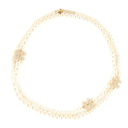 Chanel Graduated Pearl CC Long Necklace Gold 1 of 6