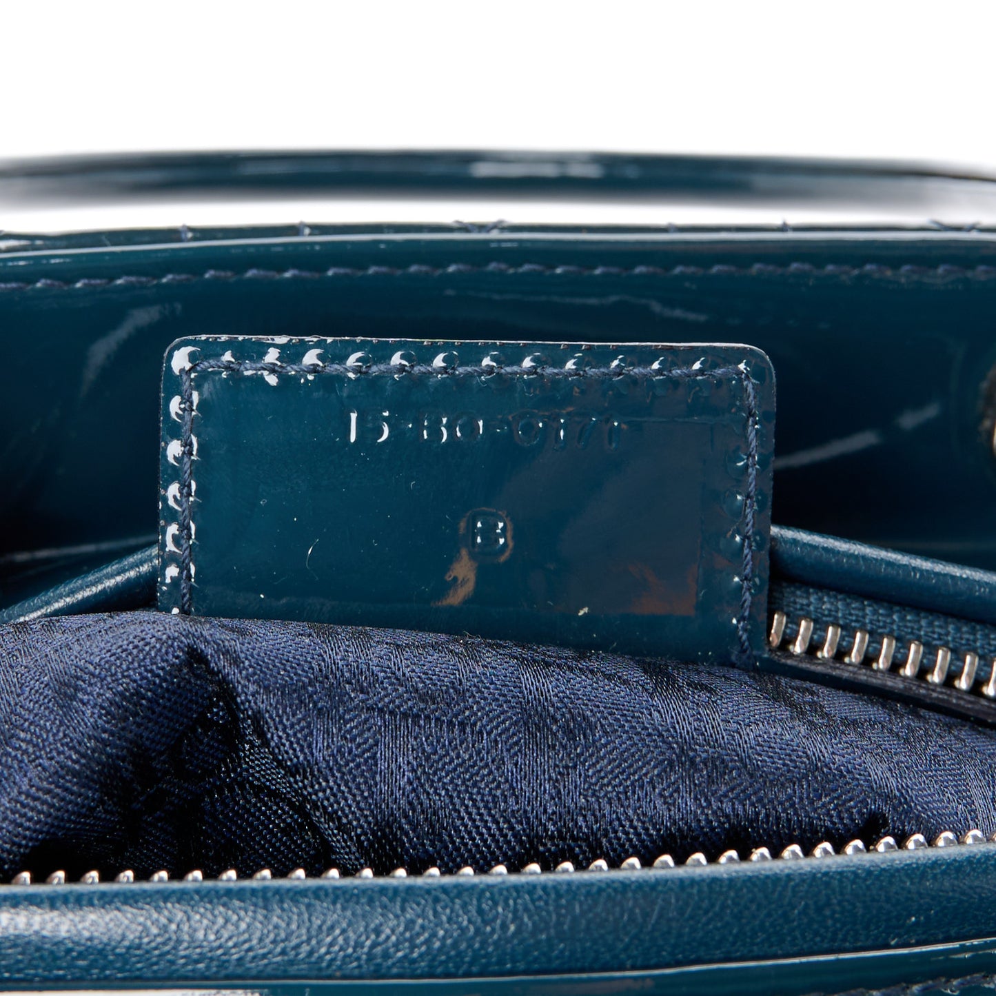 Patent Cannage Medium Lady Dior Navy Blue