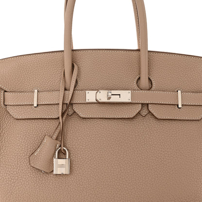 Hermes Taurillon Clemence Birkin 35 Gris Tourterelle 8 of 13