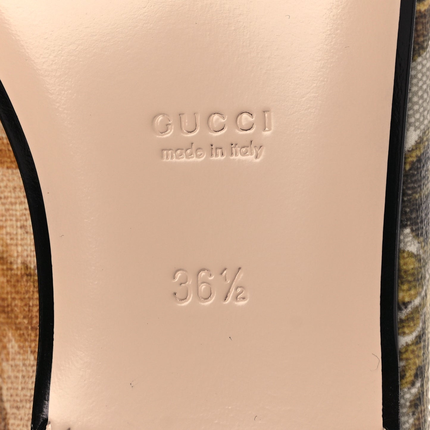 GG Supreme Monogram Malaga Kid Water Flora Womens Princetown Slippers 36.5 Beige White Multicolor Mystic White