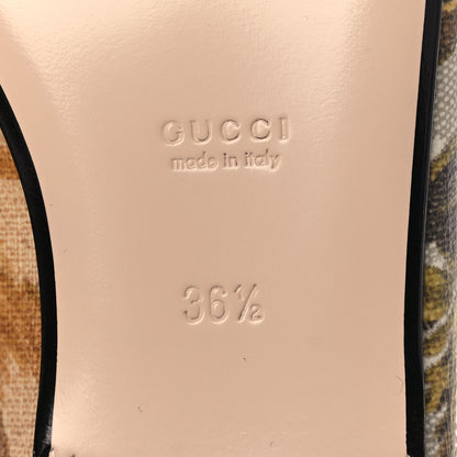 Gucci GG Supreme Monogram Malaga Kid Water Flora Womens Princetown Slippers 36.5 Beige White Multicolor Mystic White 6 of 8