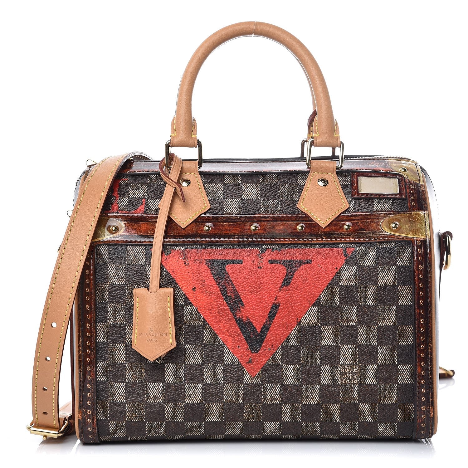 Louis Vuitton Transformed Damier Ebene Time Trunk Speedy Bandouliere 25 Black 1 of 6
