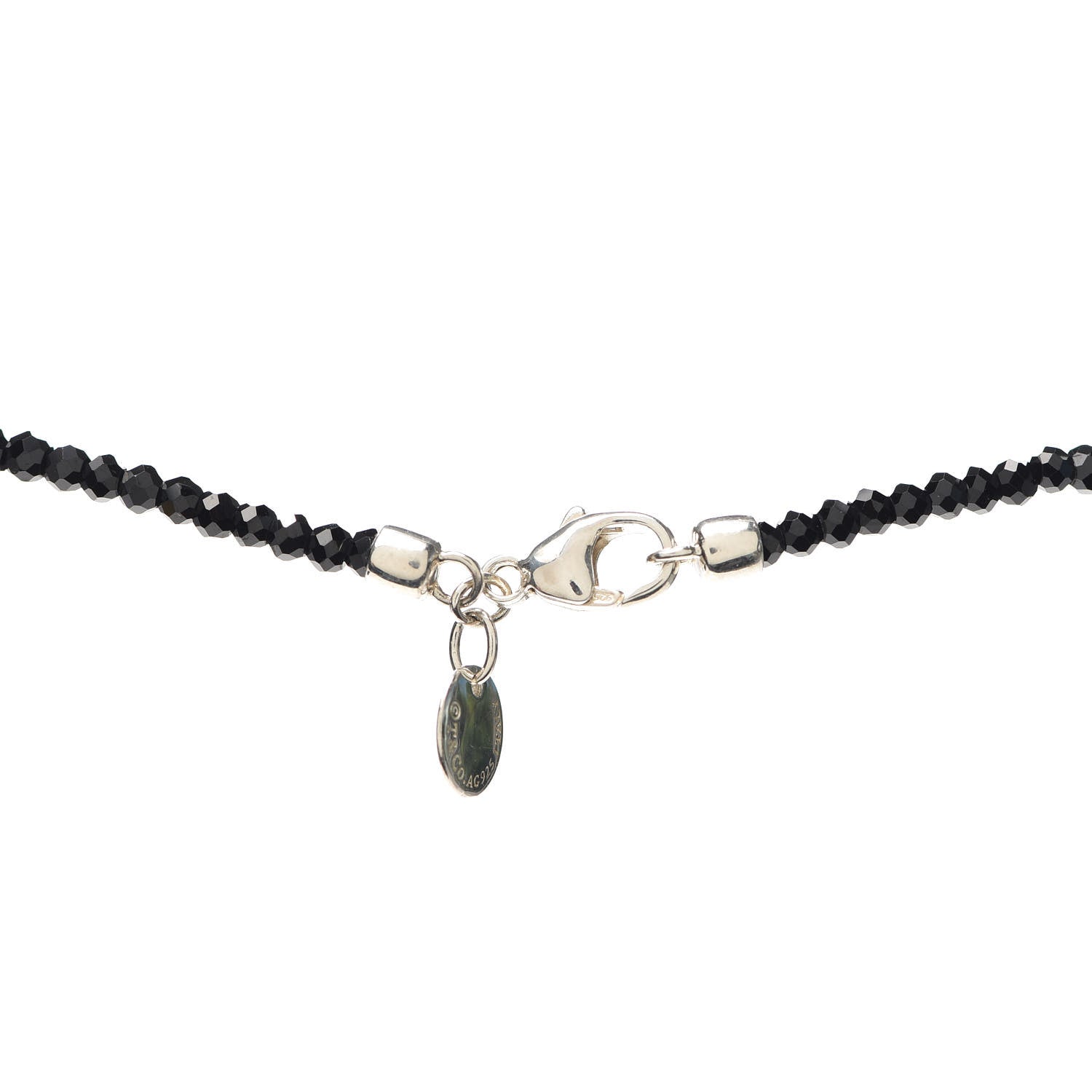 Tiffany Sterling Silver Black Spinel Ziegfeld Bead Necklace 4 of 7