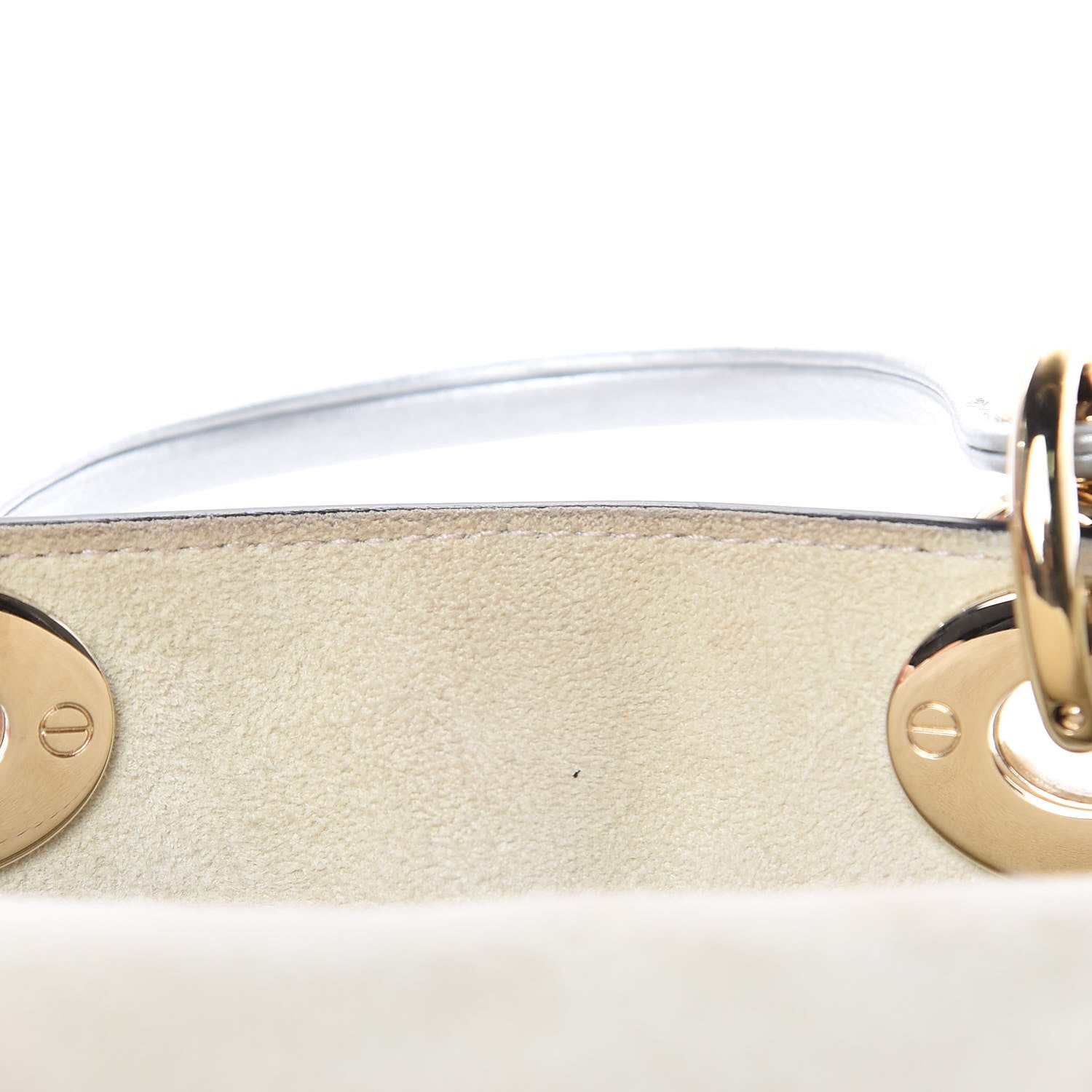 Christian Dior Metallic Grained Calfskin Cannage Mini Lady Dior Silver 10 of 10