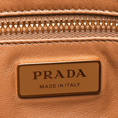 Prada Soft Calfskin Large Aimee Shoulder Bag Caramel 6 of 9