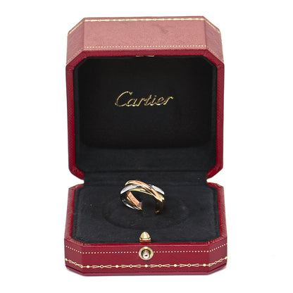 Cartier 18K Pink Yellow White Gold Small Trinity Ring 57 8 9 of 10