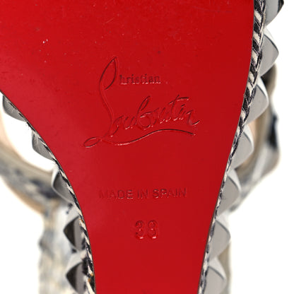 Christian Louboutin Watersnake Print Cataclou 120 Wedge Sandals 38 Roccia Gun Metal 10 of 10