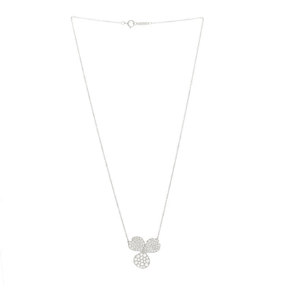 Tiffany Platinum Diamond Large Paper Flowers Pave Pendant Necklace 3 of 6