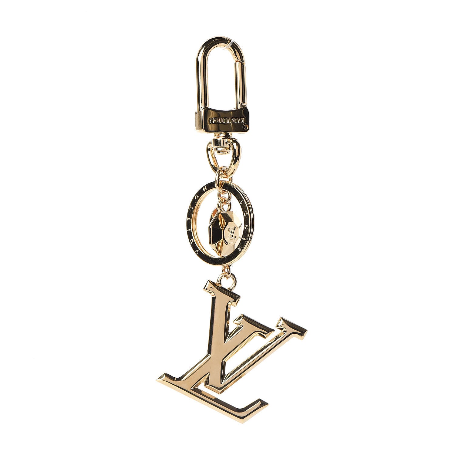 Louis Vuitton LV Facettes Bag Charm Key Holder Gold 1 of 4