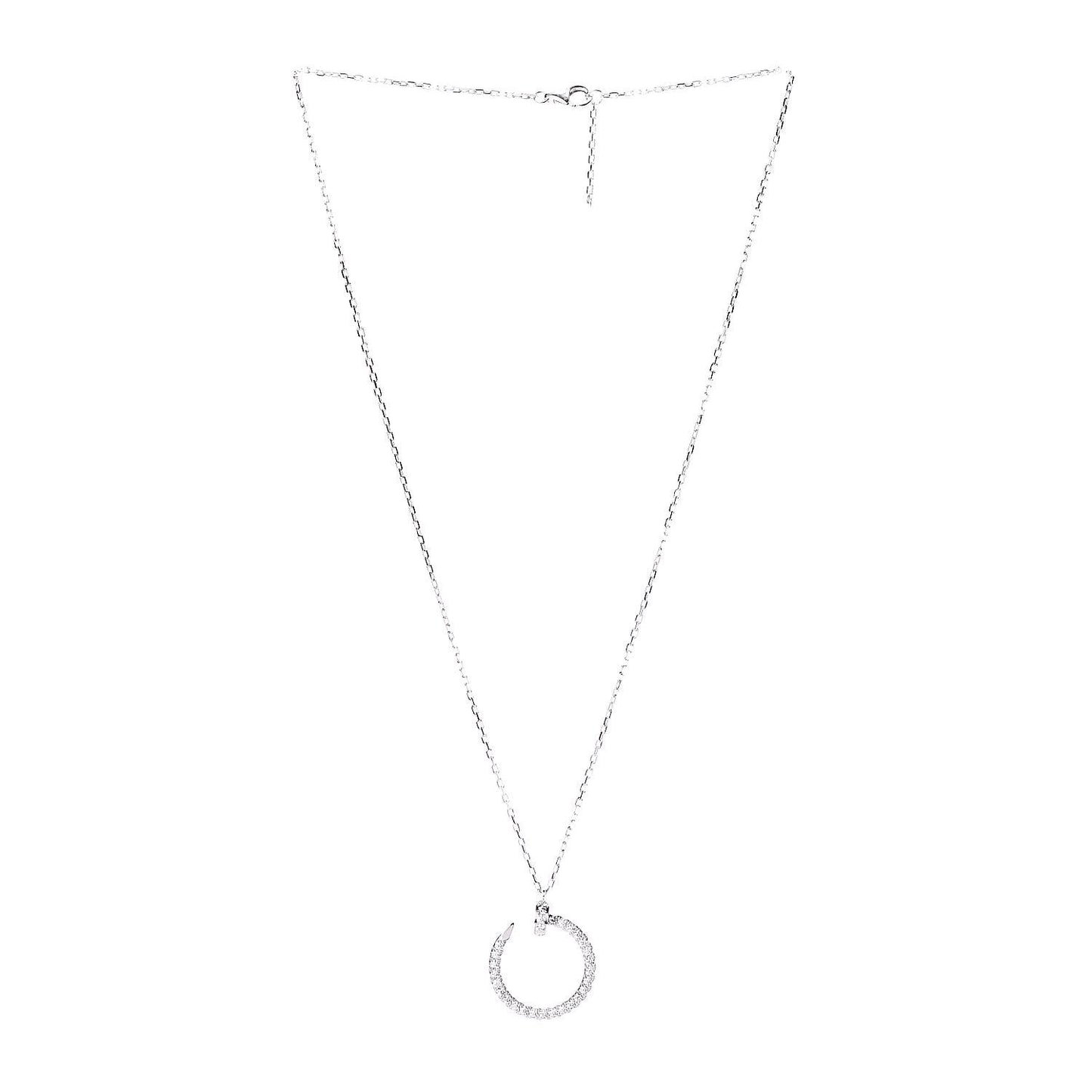 18K White Gold Diamond Juste Un Clou Paved Pendant Necklace