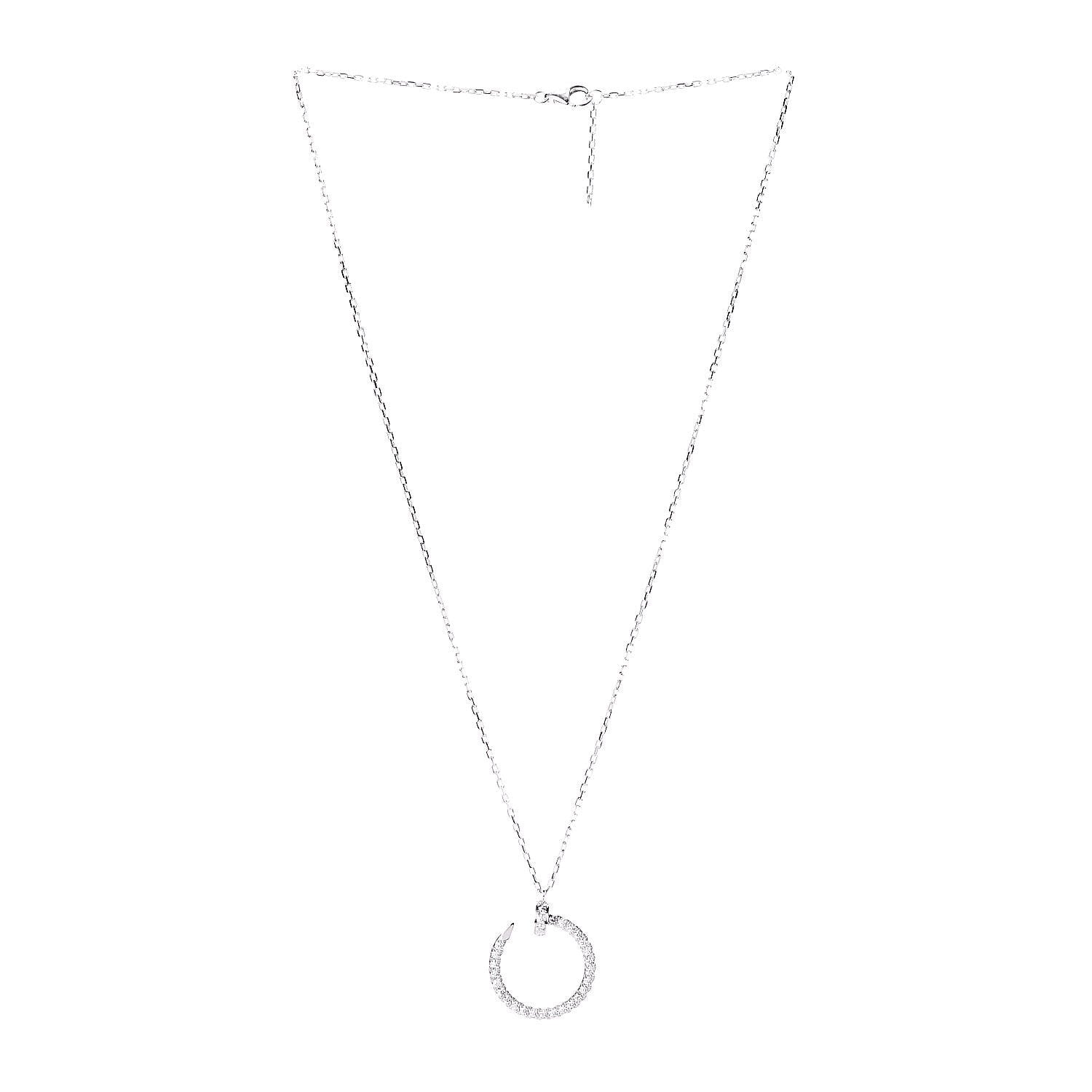 Cartier 18K White Gold Diamond Juste Un Clou Paved Pendant Necklace 3 of 5