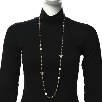 Chanel Beaded Enamel CC Necklace Gold 2 of 4