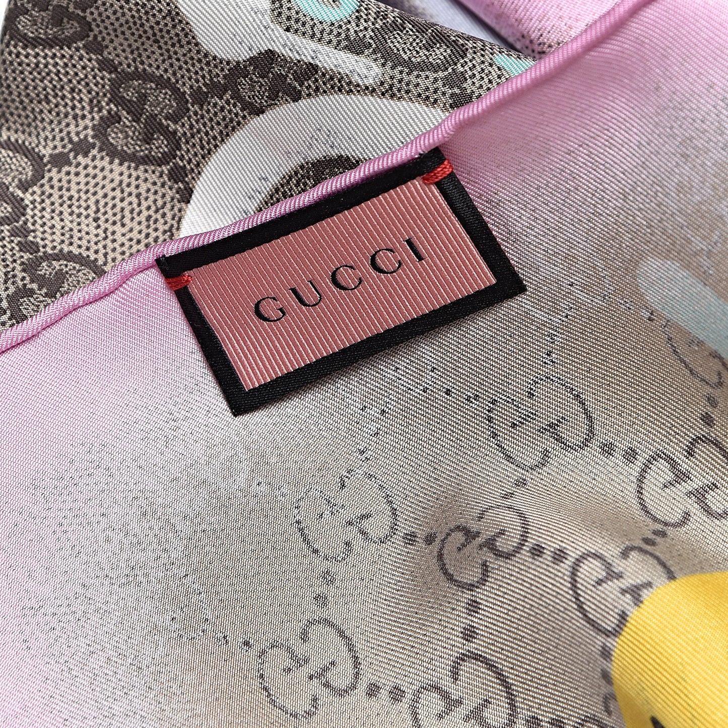 Silk Twill GG Monogram Real GG UFO Square Scarf Multicolor