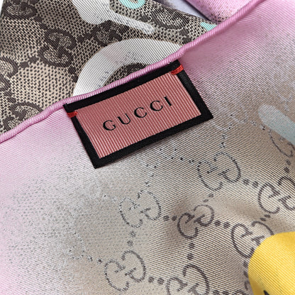 Gucci Silk Twill GG Monogram Real GG UFO Square Scarf Multicolor 3 of 4