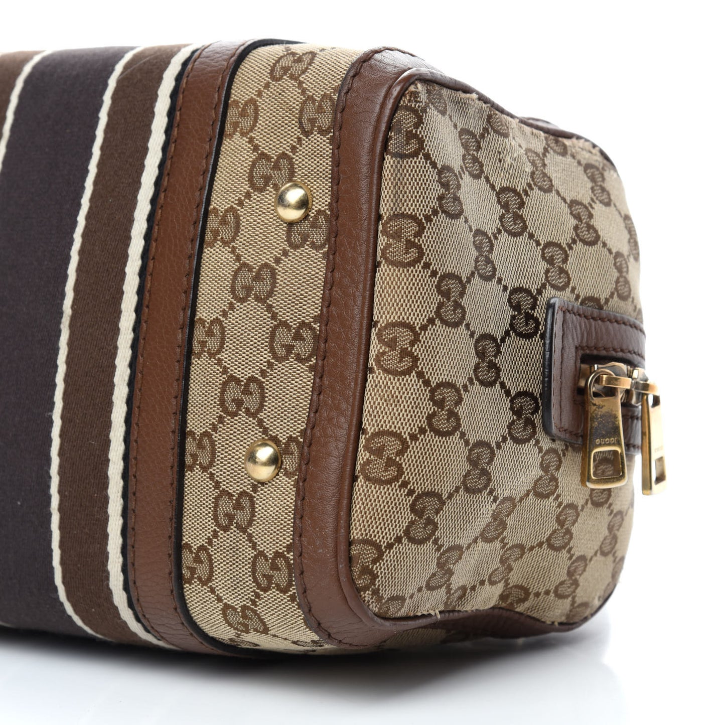 Monogram Vintage Web Small Boston Dark Brown