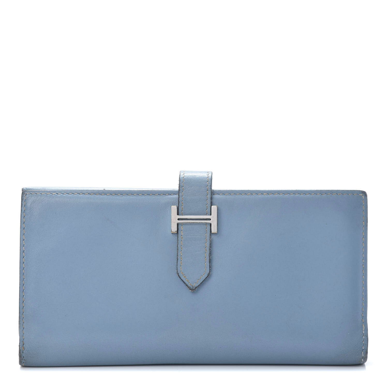 Hermes Box Bearn Gusset Wallet Blue Jean 1 of 16