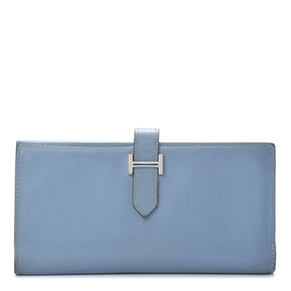 Hermes Box Bearn Gusset Wallet Blue Jean 1 of 16