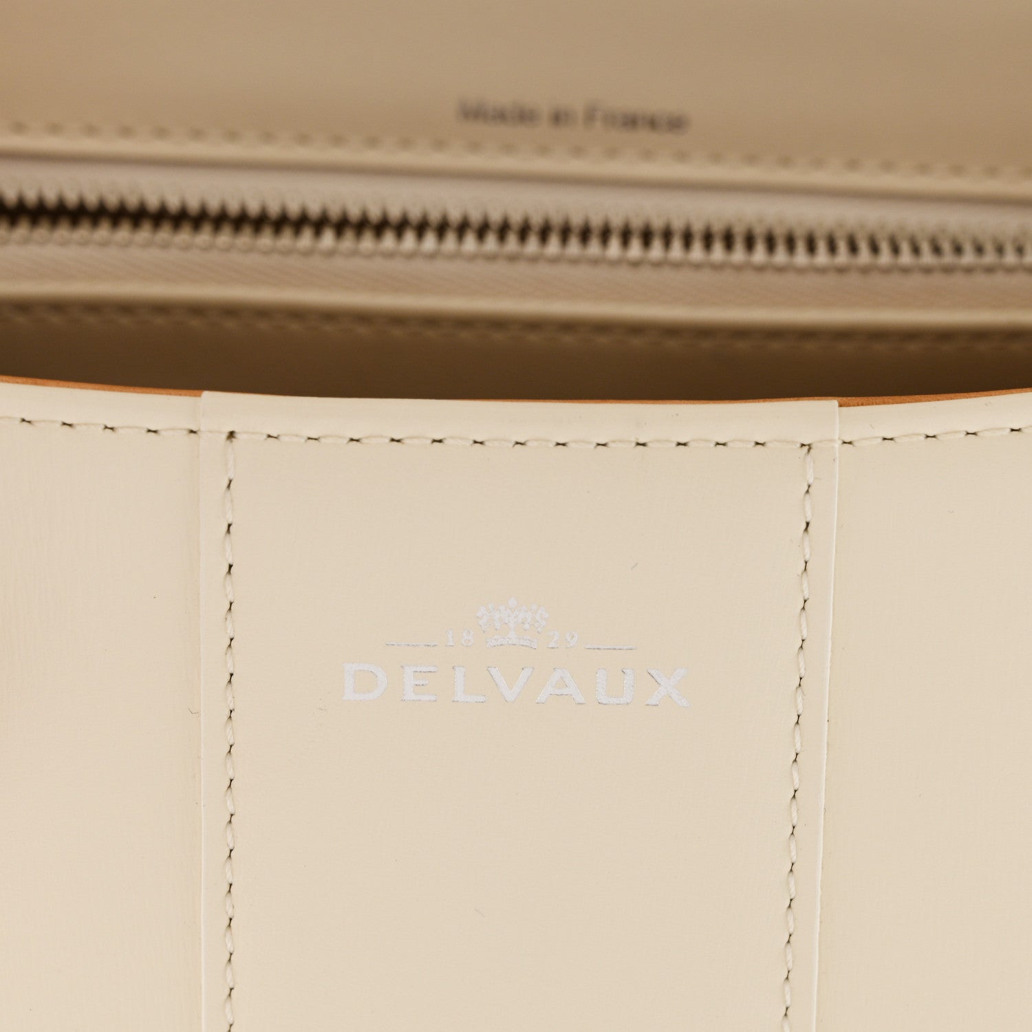 Delvaux Box Calfskin Studded MM Brillant Satchel Ivory 6 of 10