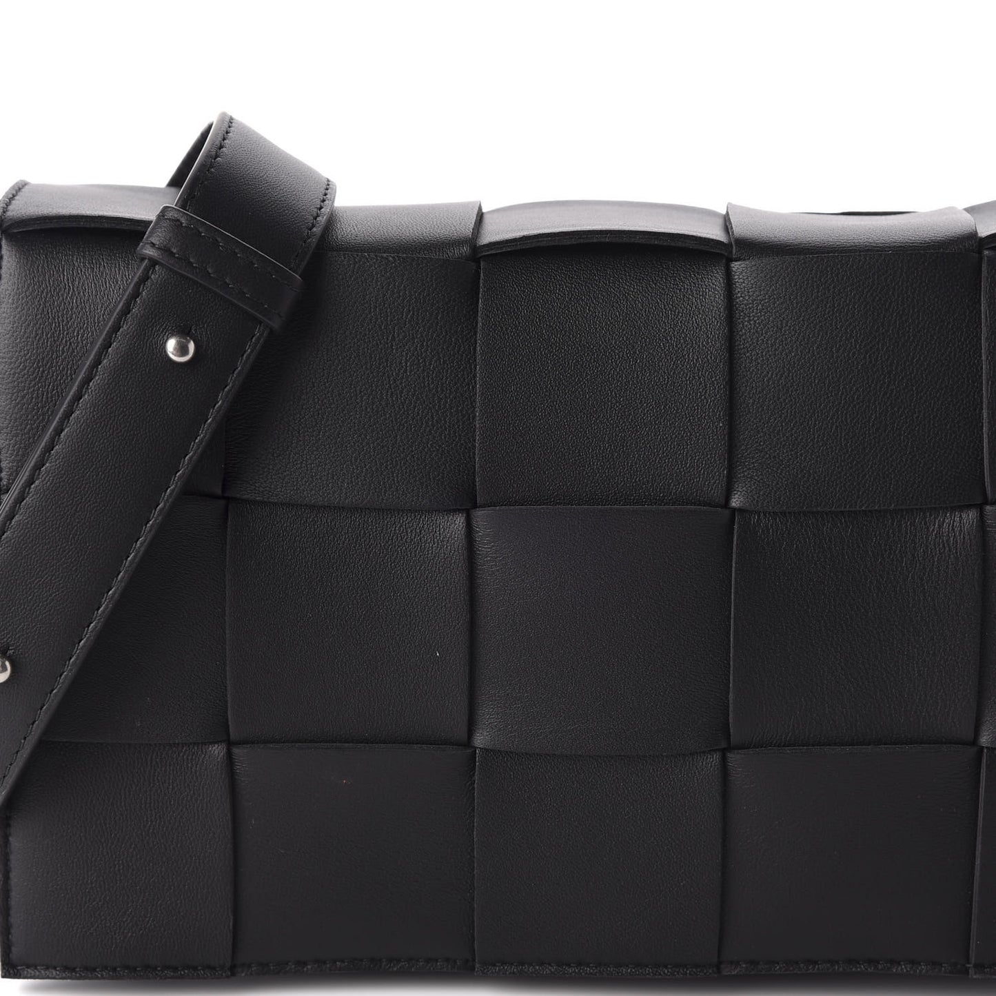 Lambskin Maxi Intrecciato Cassette Crossbody Bag Black
