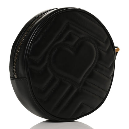 Gucci Calfskin Matelasse GG Marmont Round Wrist Wallet Black 2 of 8