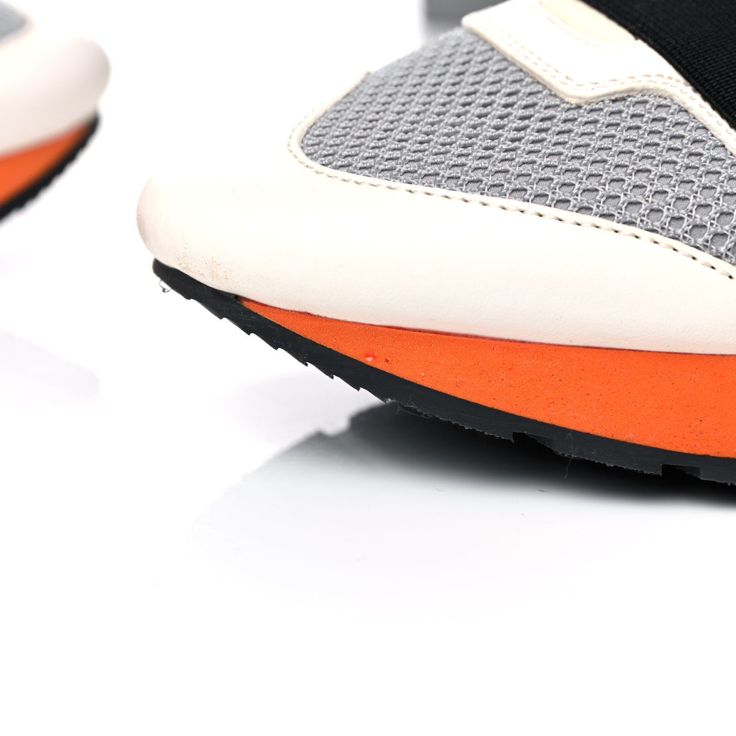 Balenciaga Calfskin Neoprene Mesh Suede Race Runner Sneakers 38 White Black Grey 14 of 15