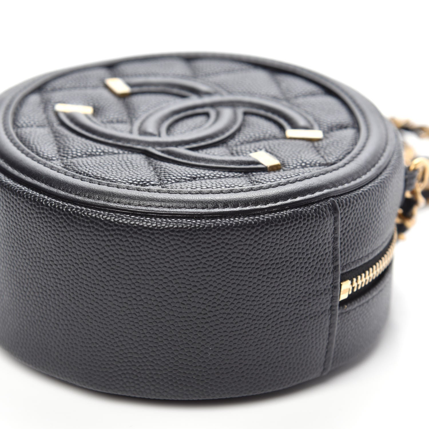 Chanel Caviar Quilted Round Filigree Crossbody Black 9 of 10