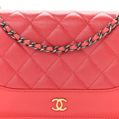 Chanel Patent Goatskin Quilted Gabrielle Wallet On Chain WOC Orange 13 of 13