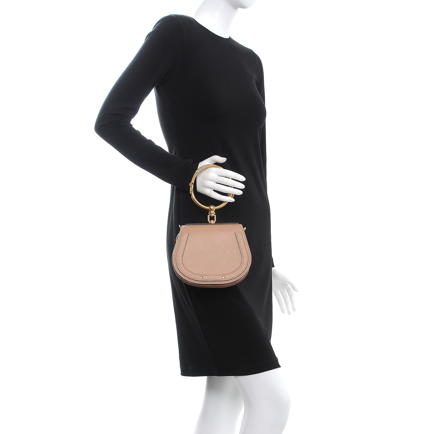 Chloe Calfskin Suede Small Nile Bracelet Bag Biscotti Beige 3 of 8