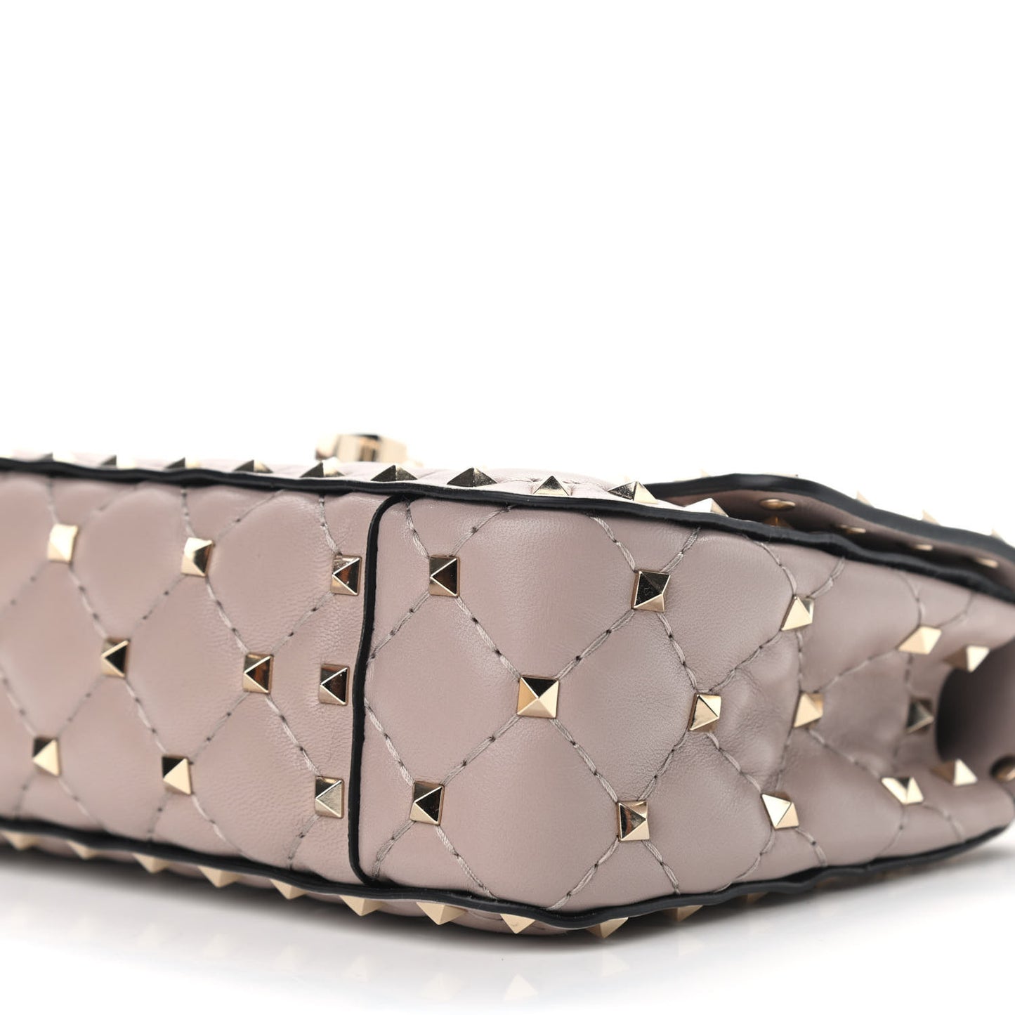 Nappa Small Rockstud Spike Shoulder Bag Poudre