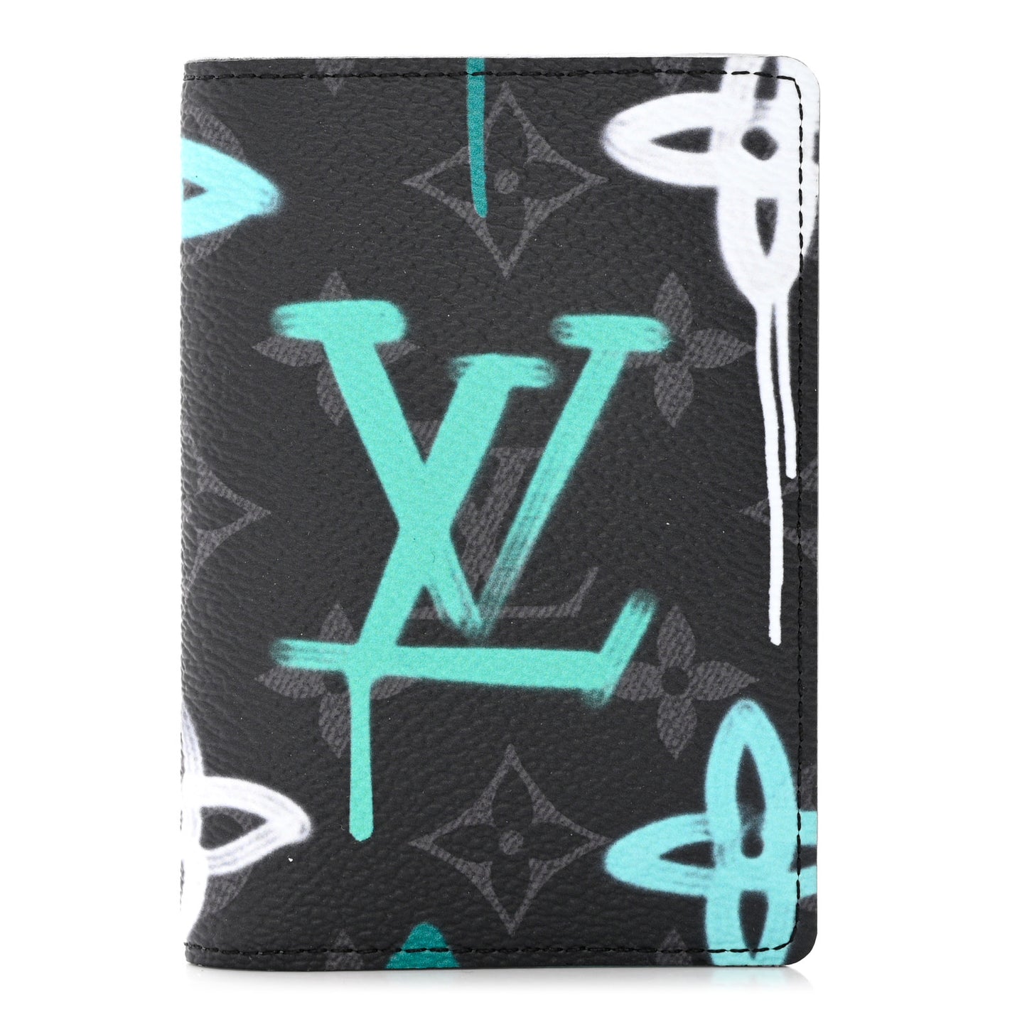 Monogram Eclipse LV Graffiti Pocket Organizer Green Lights