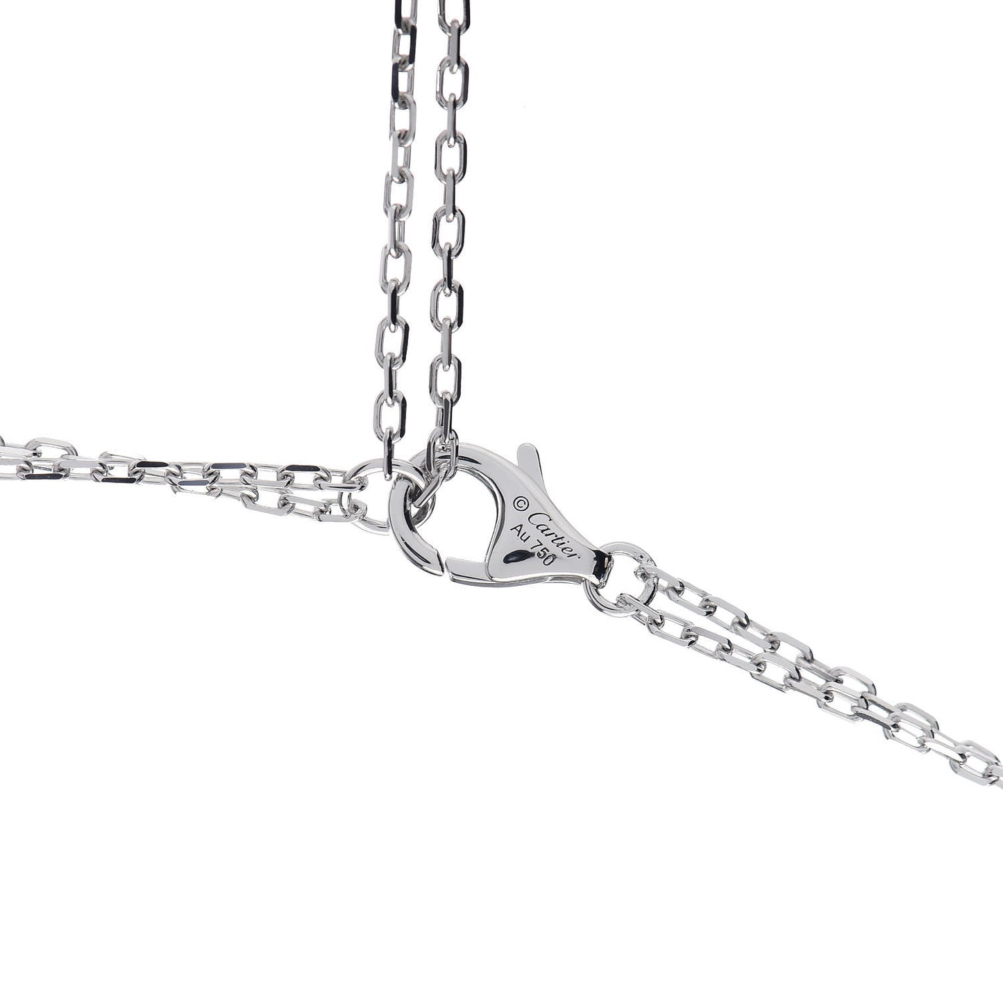 18K White Gold 2 Diamond LOVE Necklace