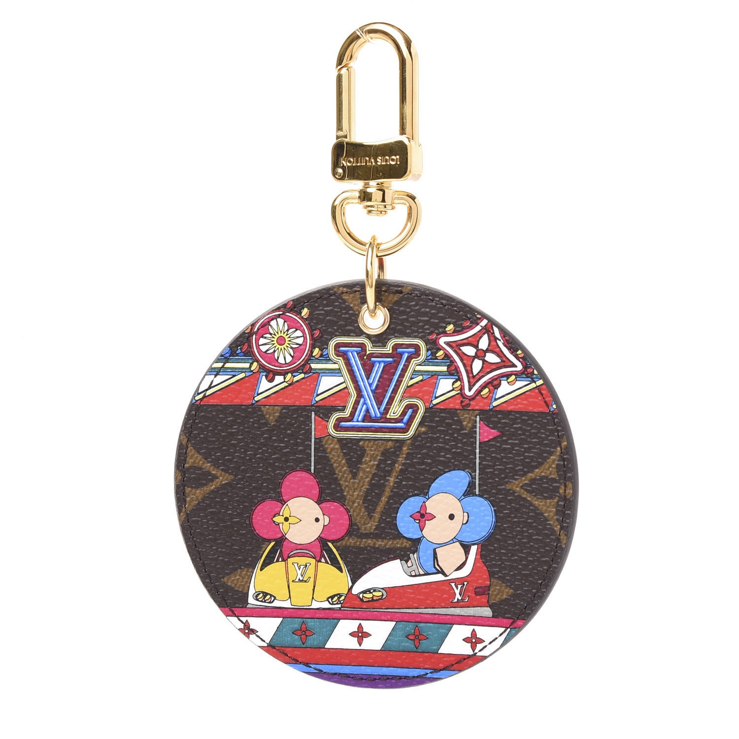 Louis Vuitton Monogram 2020 Christmas Animation Bumper Cars Bag Charm Key Ring Coquelicot 1 of 4