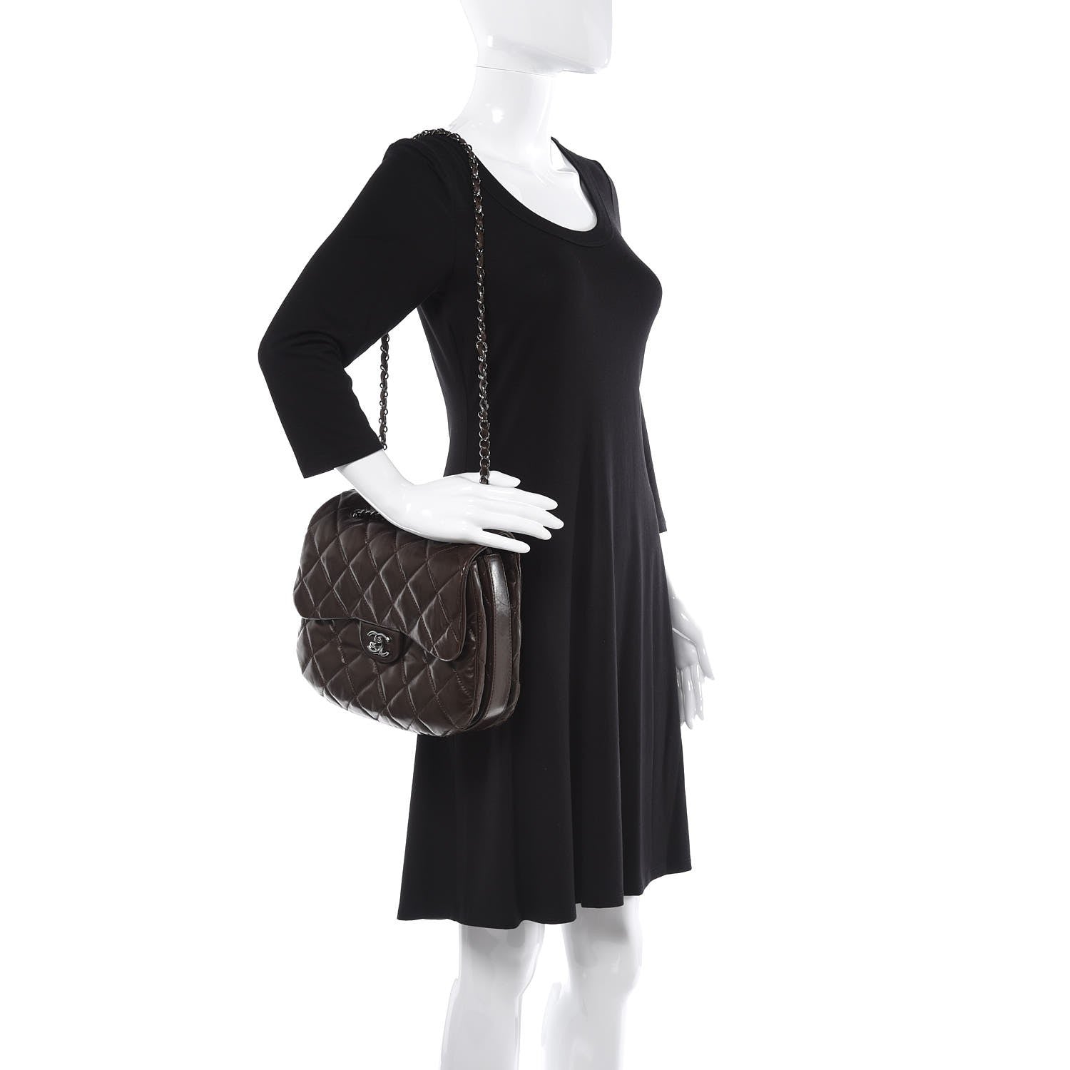 Chanel Lambskin Quilted 3 Large Flap Brown 2 of 8