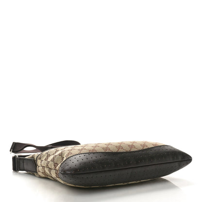 Gucci Monogram Calfskin Perforated Medium Flat Messenger Bag Dark Brown 4 of 14