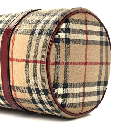 Burberry Haymarket Check Barrel Bag Brown 9 of 10