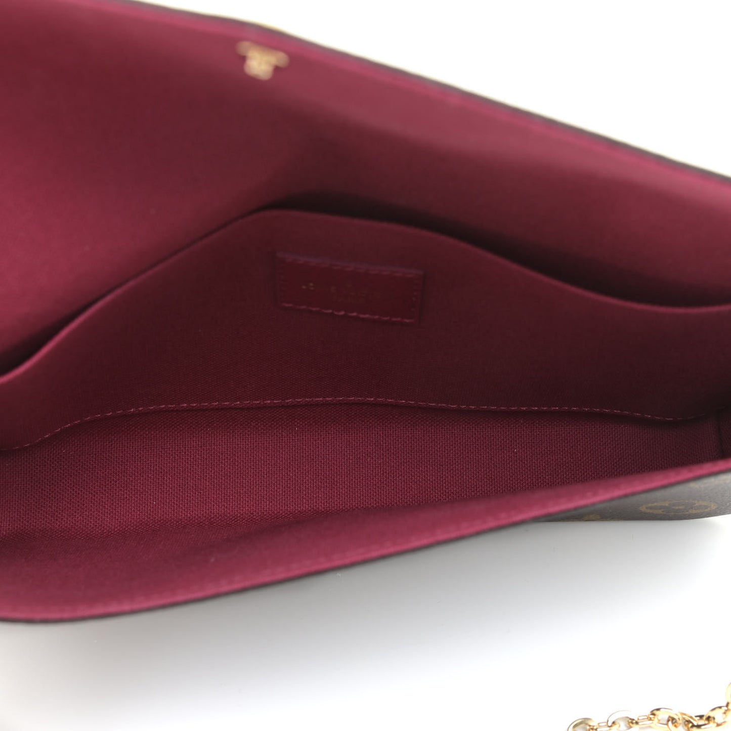 Monogram Pochette Felicie Chain Wallet Fuchsia