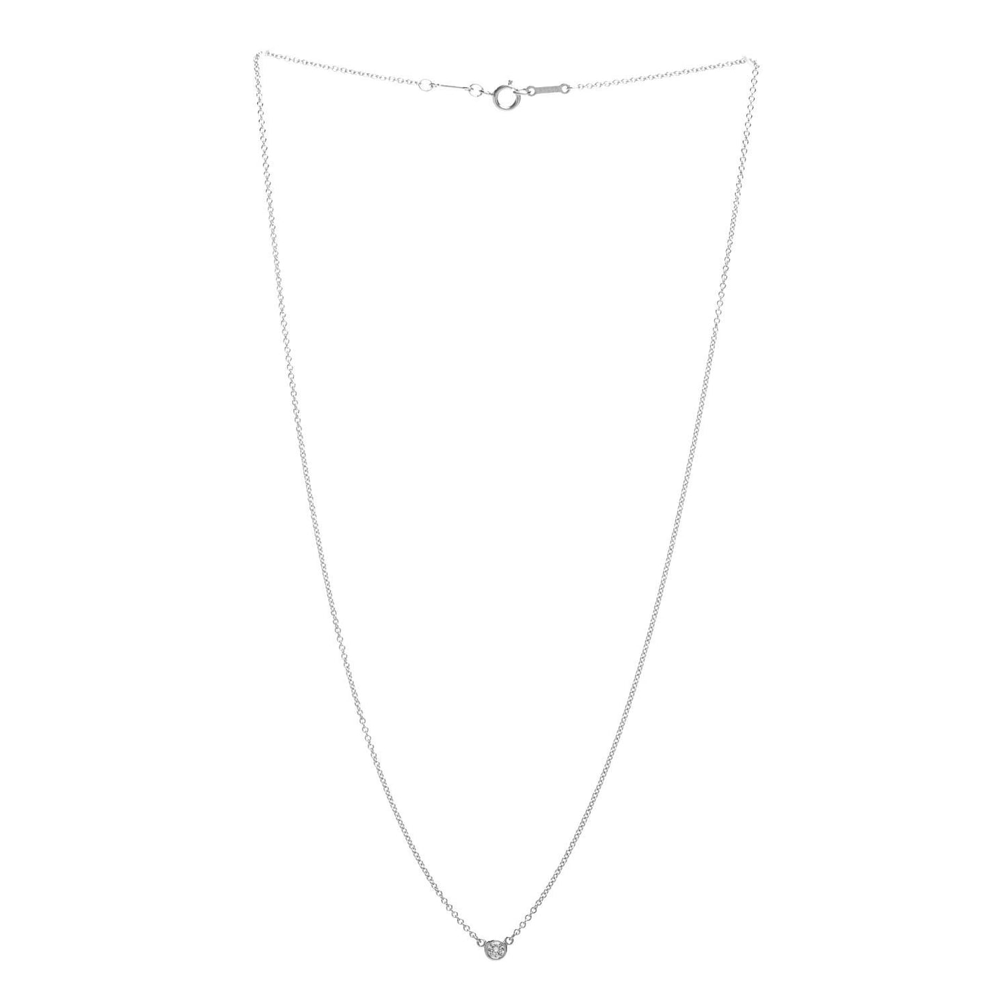 Platinum Diamond .08ct Elsa Peretti Diamonds by the Yard Pendant Necklace
