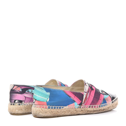 Chanel Crepe Patent CC Espadrilles 37 Multicolor Black 4 of 18