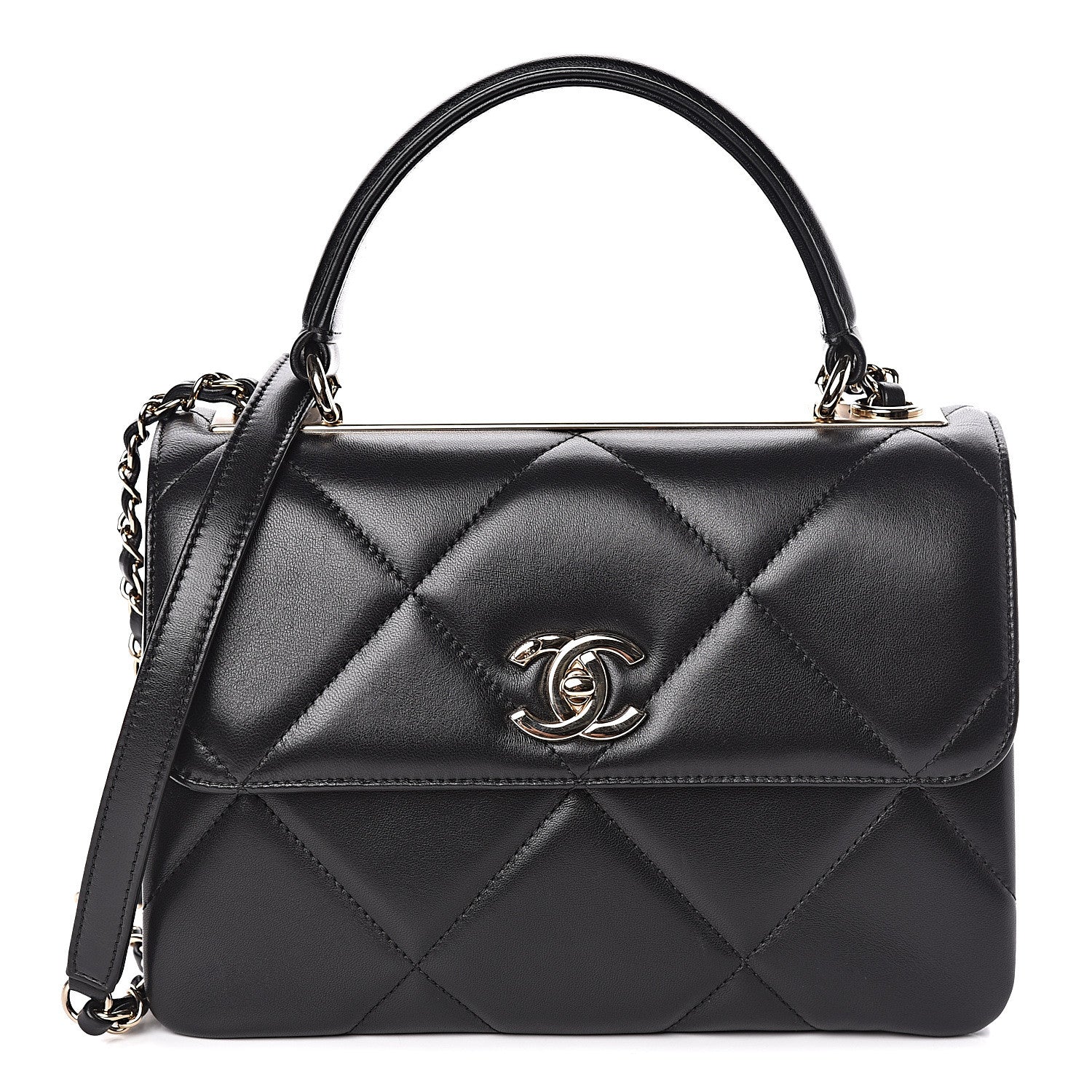 Chanel Lambskin Quilted Small Trendy CC Dual Handle Flap Bag Black 1 of 15