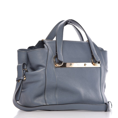 Chloe Pebbled Calfskin Satchel Blue 3 of 9