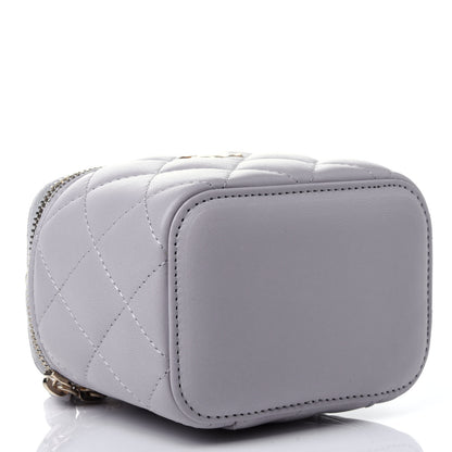 Chanel Lambskin Quilted Top Handle Mini Vanity Case With Chain Grey 3 of 4