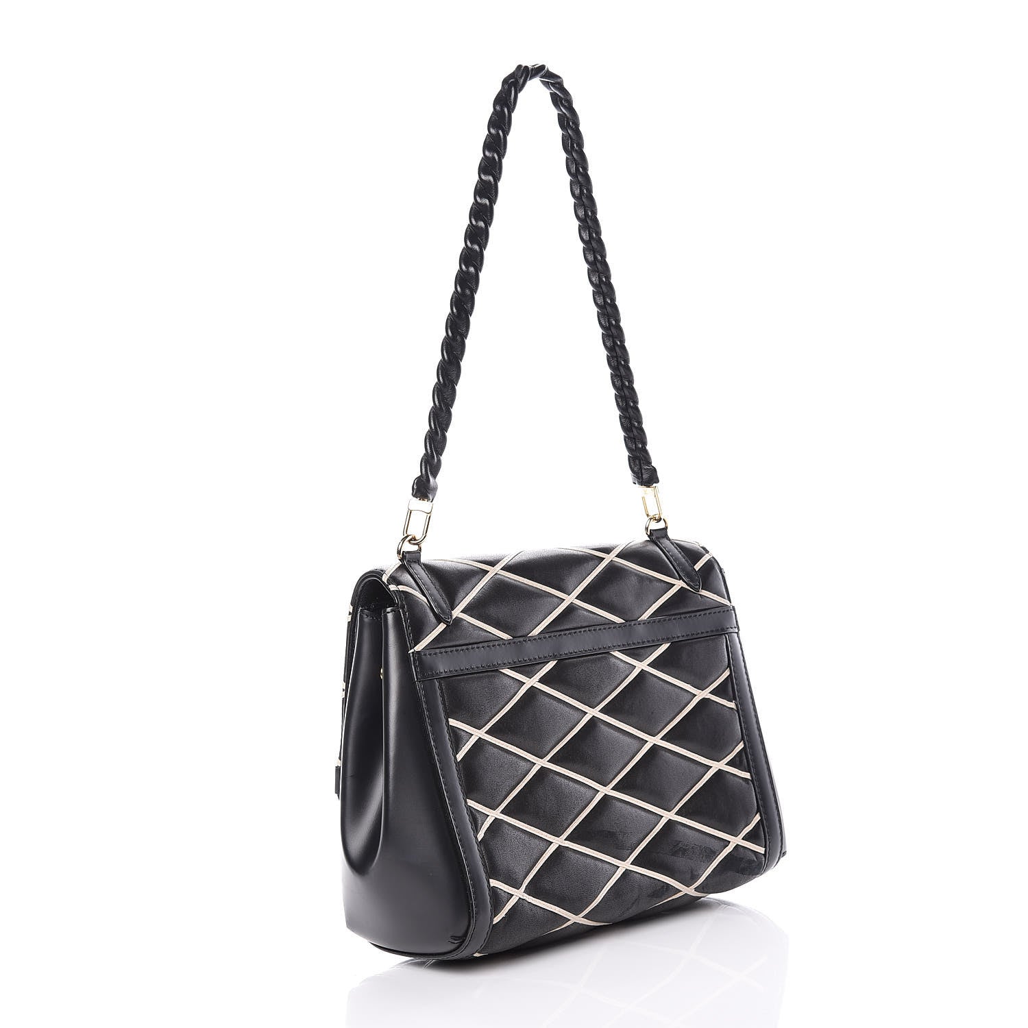 Louis Vuitton Lambskin Malletage Pochette Flap Black 3 of 12