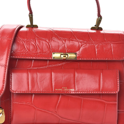 Marc Jacobs Calfskin Crocodile Embossed Uptown Shoulder Bag Flame 7 of 9