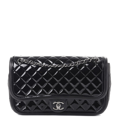 Chanel Patent Lambskin Quilted Classic Twist Flap Black 1 of 8