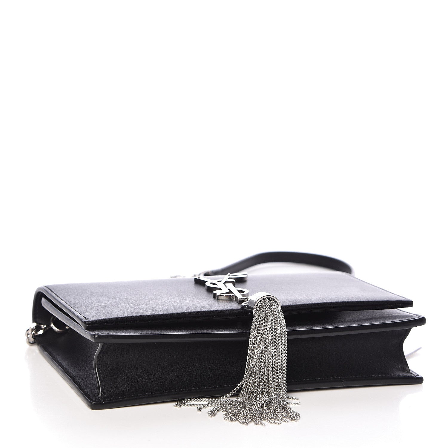 Saint Laurent Smooth Calfskin Classic Monogram Kate Tassel Chain Wallet Black 4 of 12